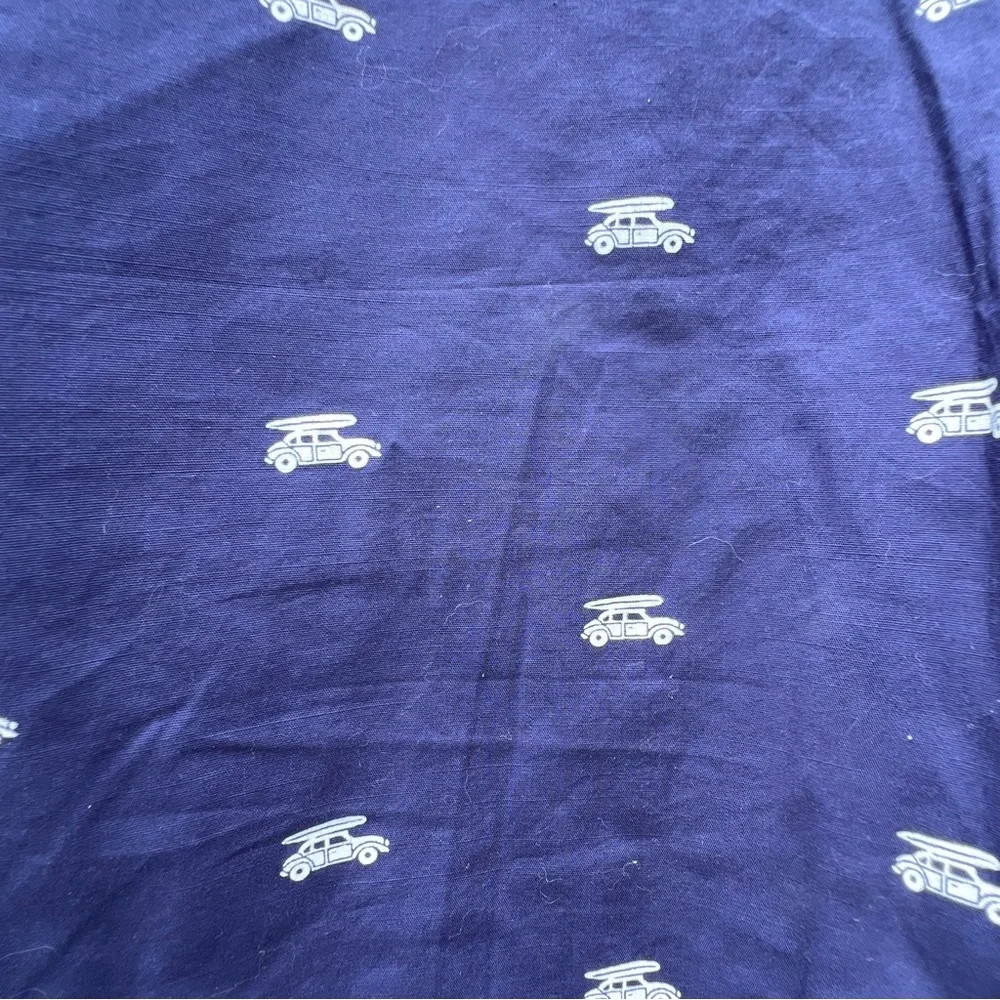 J. Crew Gramercy Men's Navy Surf Car Print Chino Shorts Slit Pockets Size 35